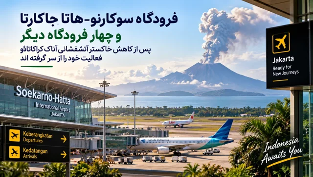 فرودگاه جاکارتا بازگشایی شد، اما ریسک اختلال ادامه دارد.