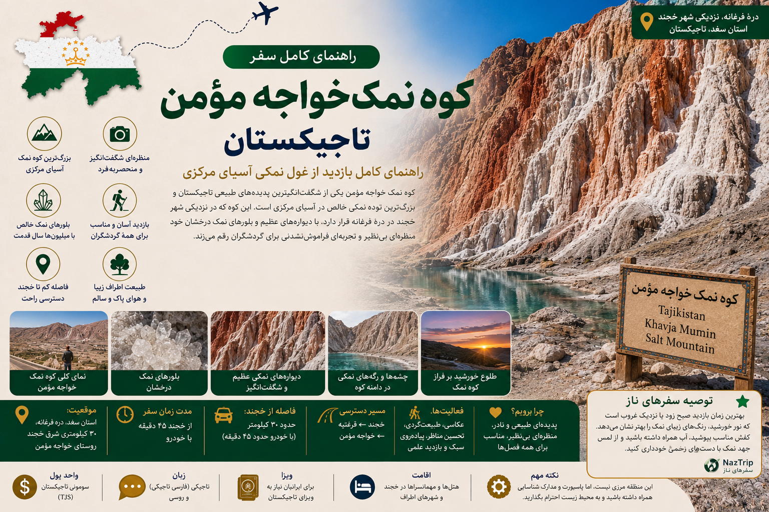 کوه نمک خواجه مؤمن تاجیکستان؛ راهنمای کامل بازدید از غول نمکی آسیای مرکزی