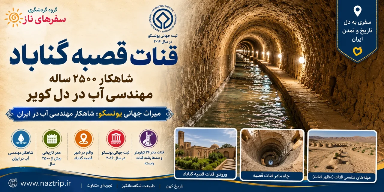 قنات قصبه گناباد؛ شاهکار ۲۵۰۰ ساله مهندسی آب در دل کویر