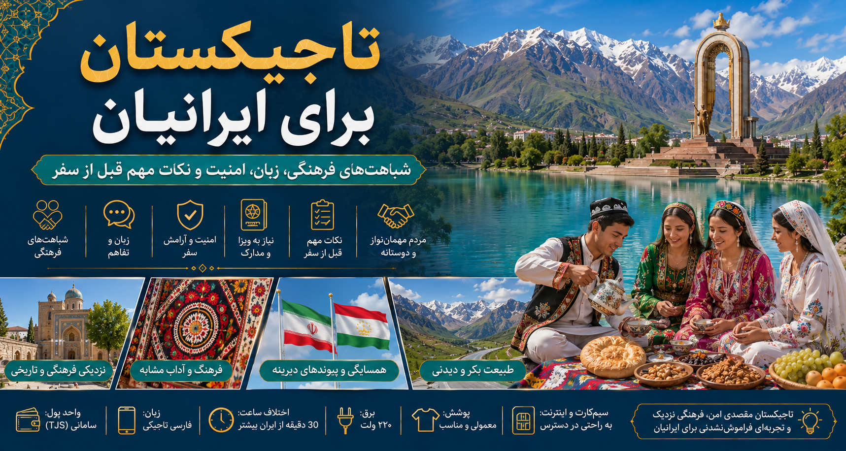 تاجیکستان برای ایرانیان؛ شباهت‌های فرهنگی، زبان، امنیت و نکات مهم قبل از سفر