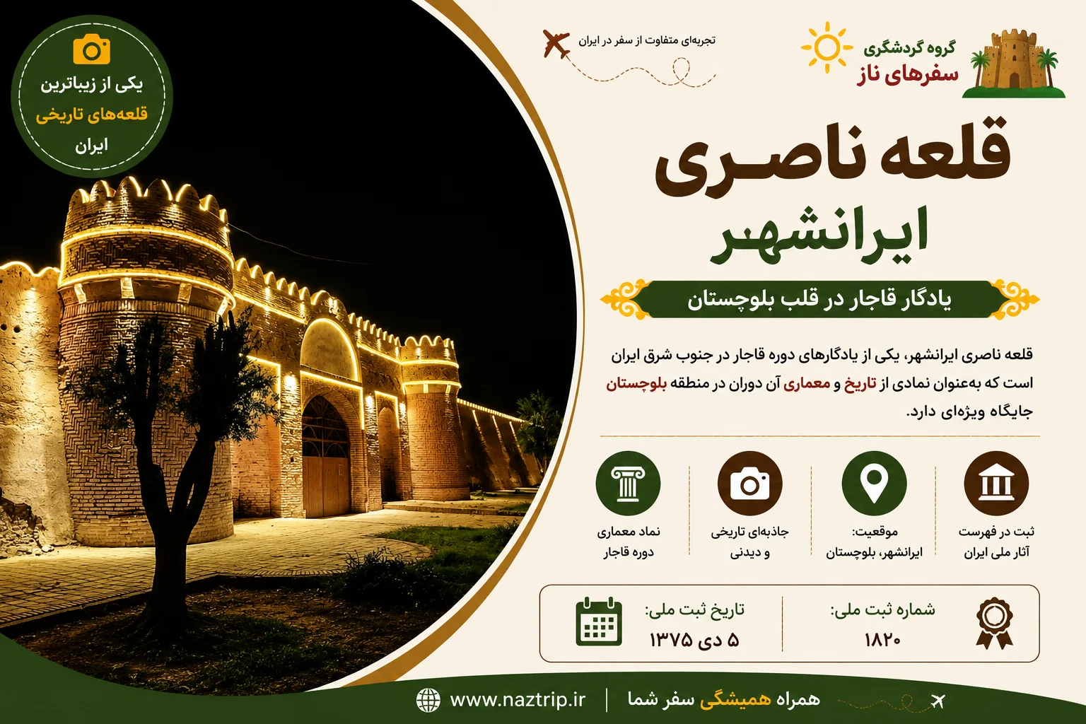 قلعه ناصری ایرانشهر؛ یادگار معماری قاجاری در بلوچستان