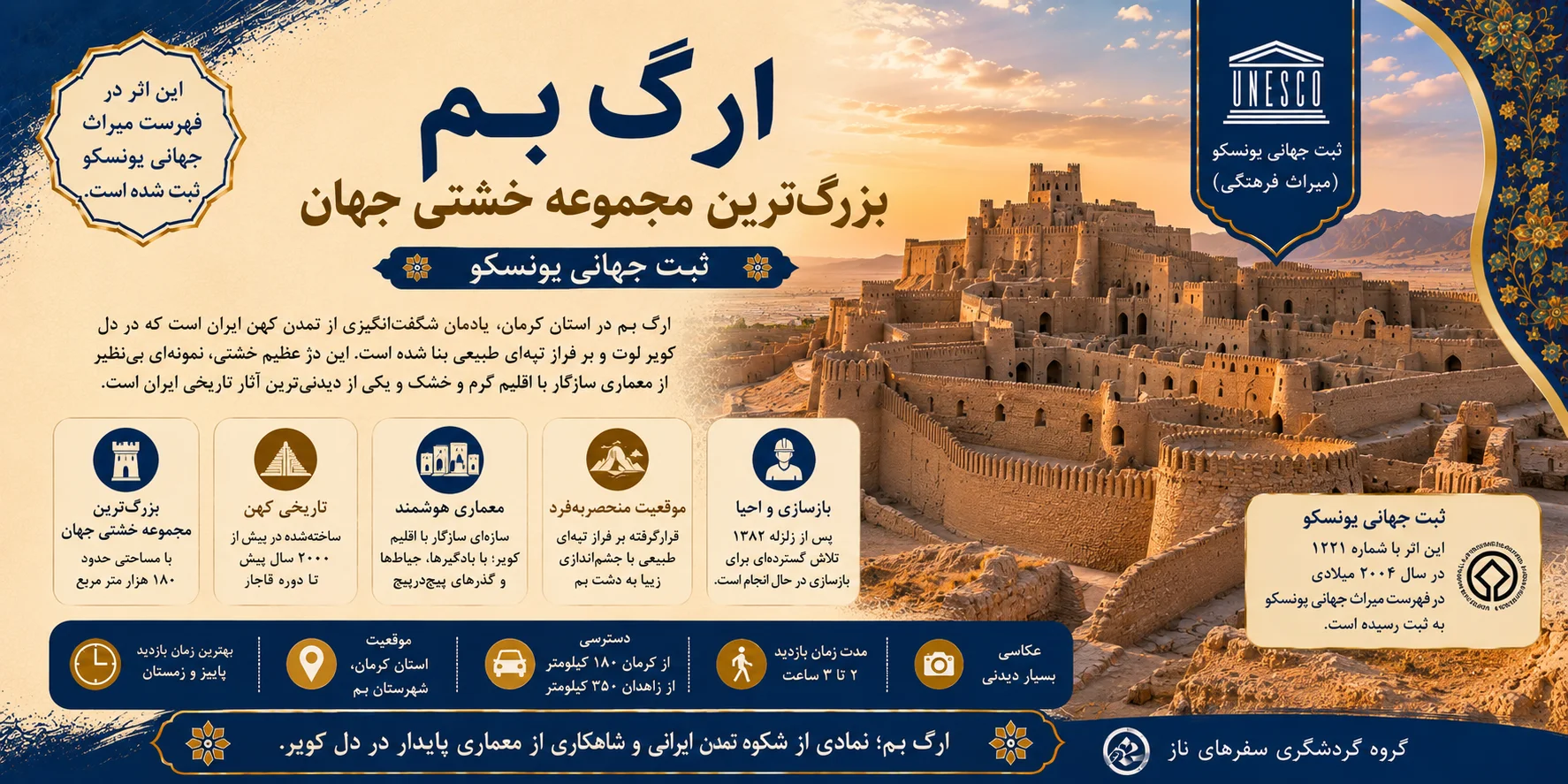 ارگ بم؛ بزرگ‌ترین مجموعه خشتی جهان